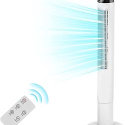 Antarctic Star Tower  Oscillating Fan Quiet Cooling Remote Control  43" White