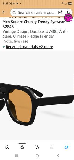 FEISEDY Aviator Sunglasses For Women Men Square Chunky Trendy Eyewear...