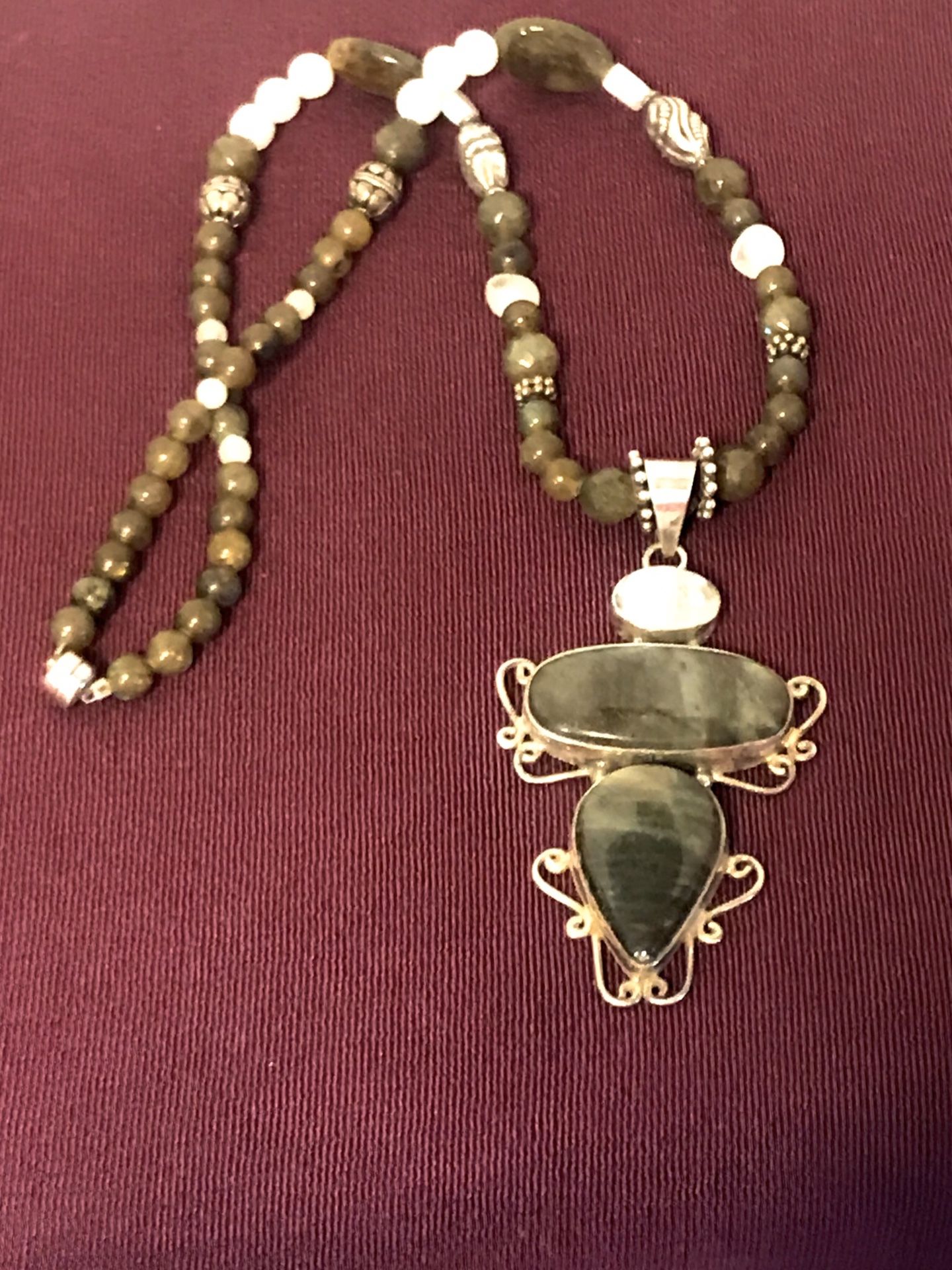 Sterling Labradorite & Moonstone Necklace