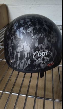 Unisex Open Face Motorcycle Helmet Carbon Fiber Shell - Black