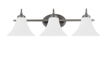 Three light brushed nickel light . New in box