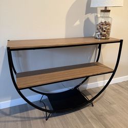 Modern Wood & Metal Console Table – Like New