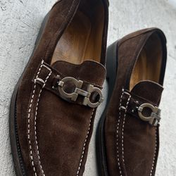 Ferragamo Men's Shoes (Brown Suede)