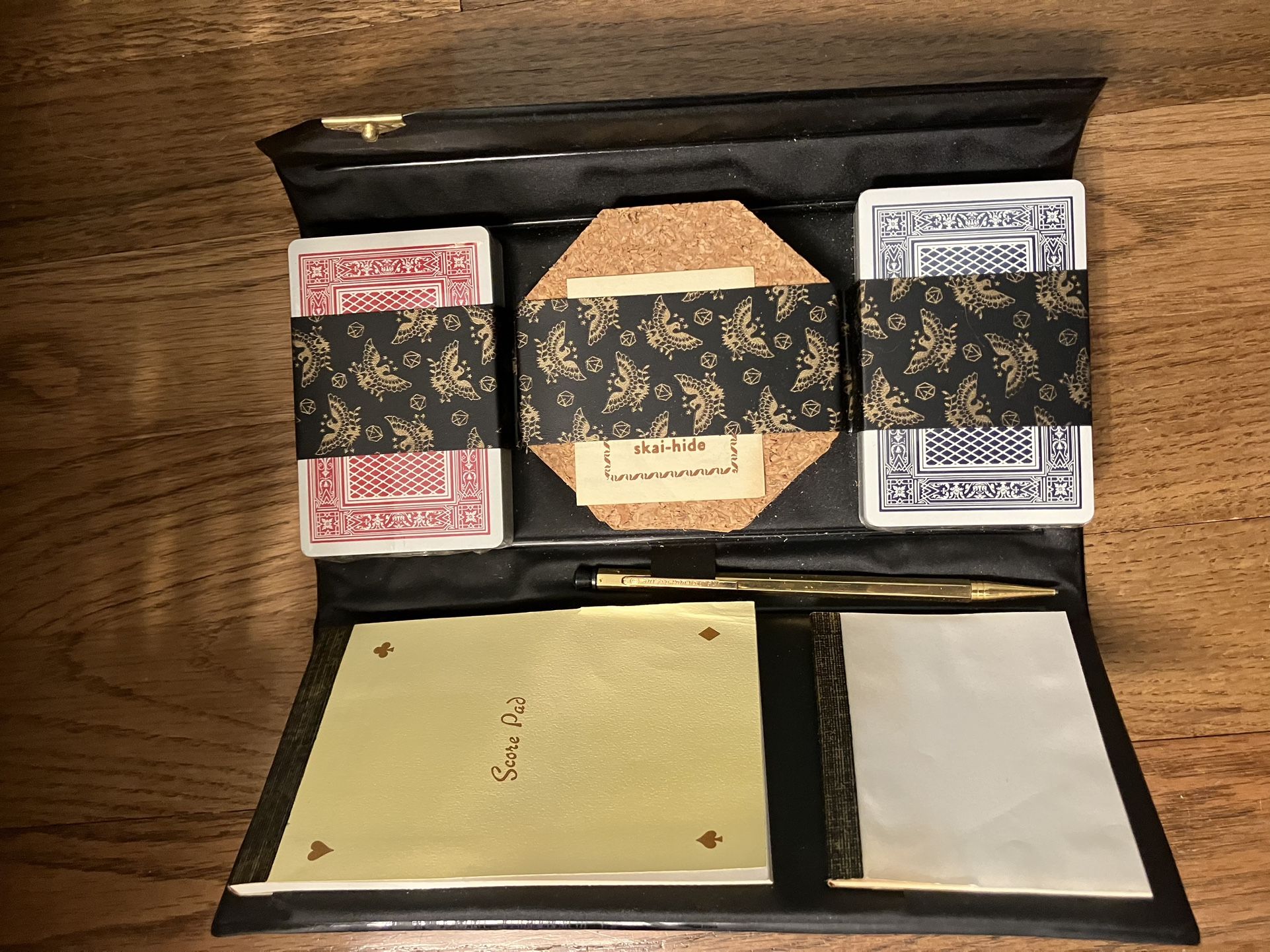 Vintage Skis-Hyde Bridge Card Game Travel Set - NEW