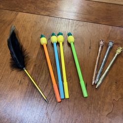 Cute Pineapple & Feather Pens