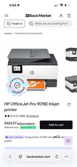 $175 OBO:  HP OfficeJet Pro 9015e All-in-One Wireless Printer with Smart Tasks for Smart Office Productivity WITH FULL INK