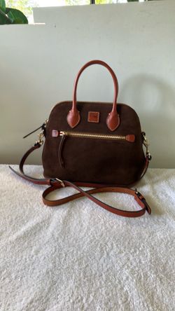 DOONEY&BOURKE SUEDE LEATHER DOMED SATCHEL BAG