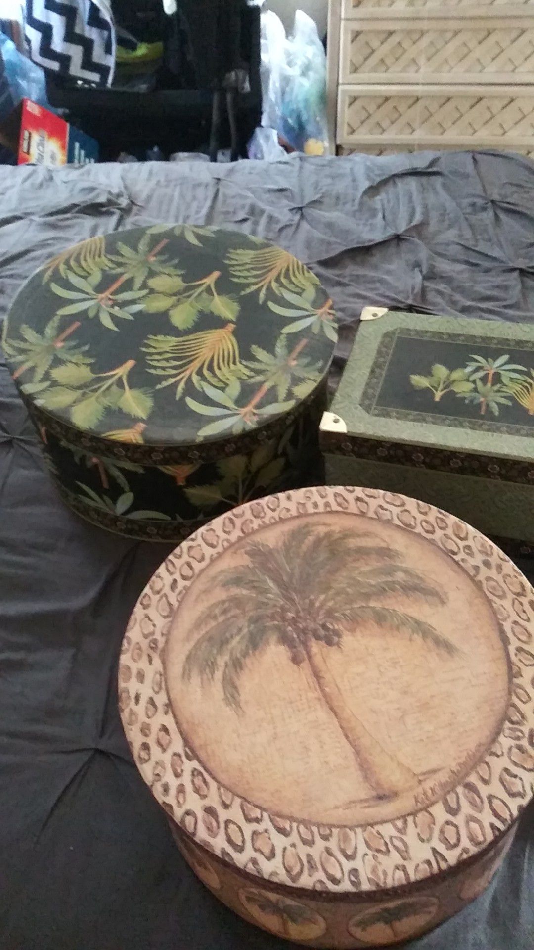 Decorative palm tree decore boxs