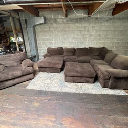 Brown Sectional Full Couch Set Wrap Around Sectional Couch “WE DELIVER”