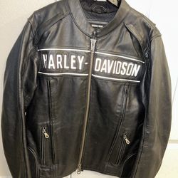 Harley-Davidson Road Warrior Leather Jacket Mens S Genuine Cowhide Emboss