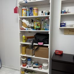 Tall White Shelving Unit / Bookshelf