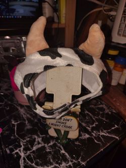 Cow Print Novelty Hat with Hornsand frog