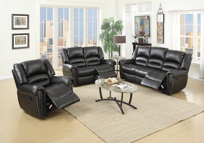 2 Piece Recliner Sofa & Recliner Loveseat-$825.00 (Recliner Chair-$275.00) –Black Color
