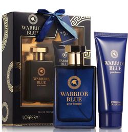Warrior Blue Bath And Body Gift Set Mens Eau De Parfum Cologne & After Shave