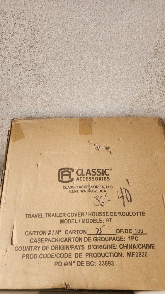 36'- 40' Travel Trailer Cover