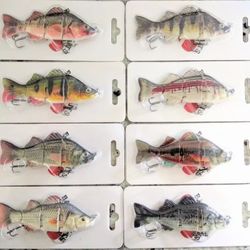 8 Segmented Bama-Baits Fishing Lures - Brand New - NOS - Discontinued