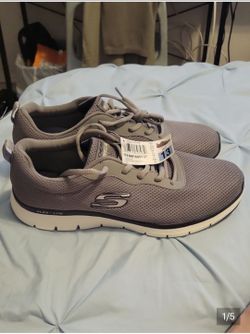 SKECHERS FLEX LITE LOW MEMORY FOAM SNEAKERS TRAINERS MEN SHOES GREY SIZE 13 NEW