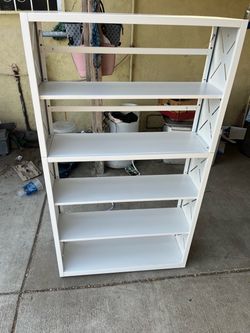 White Metal Storage Shelving Unit