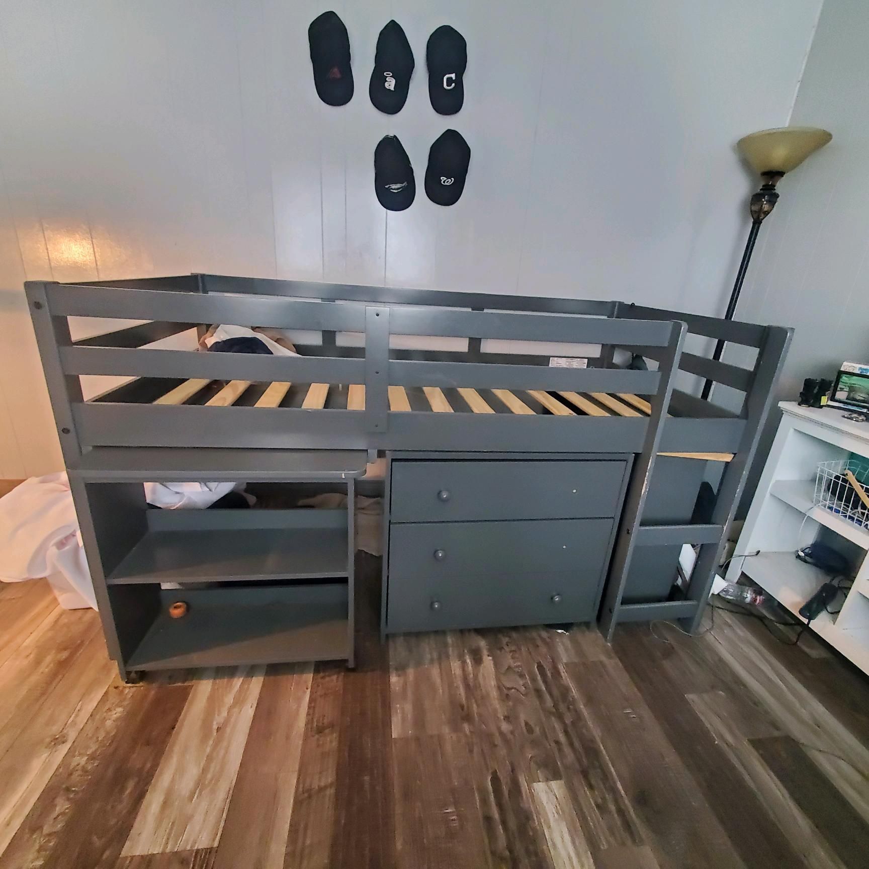 twin size bed with pull out desk and drawers