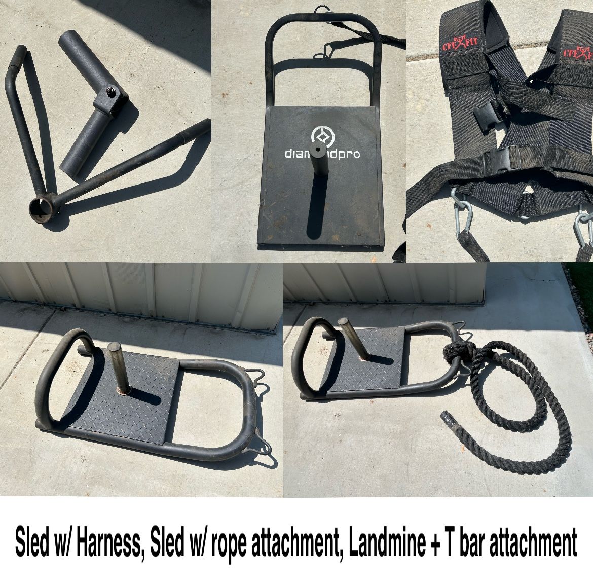 Exercise equipment- 2 Sleds & Landmine