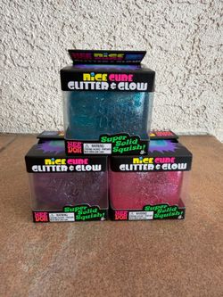Needoh Nice Cube Glitter and Glow - ALL 3 Colors!