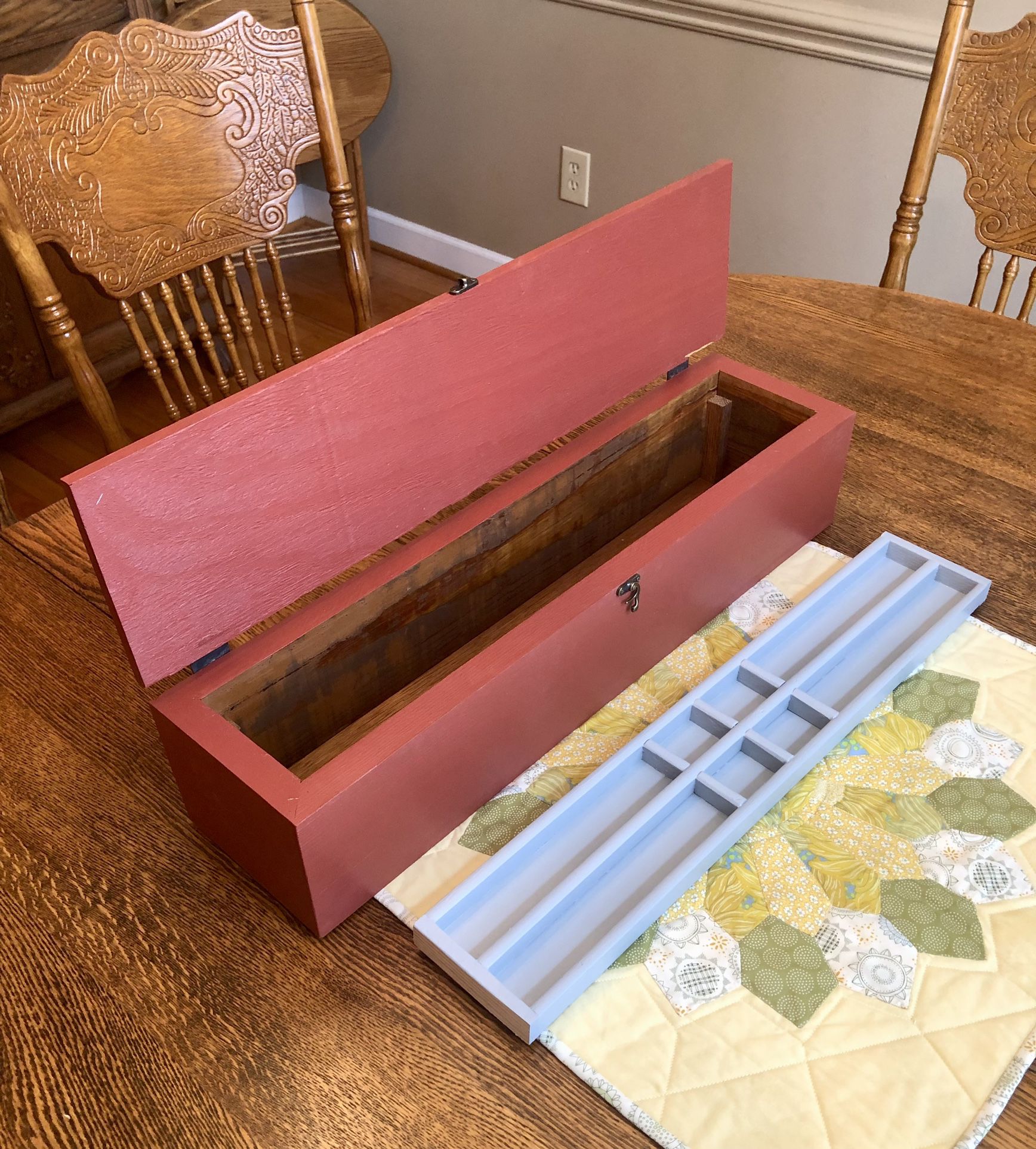 Wood Storage Box with Tray