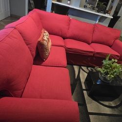 Red Sectional Sofa Like New Conditions I'm Moving Can't Take It .... Soda Rojo Seminuevo 