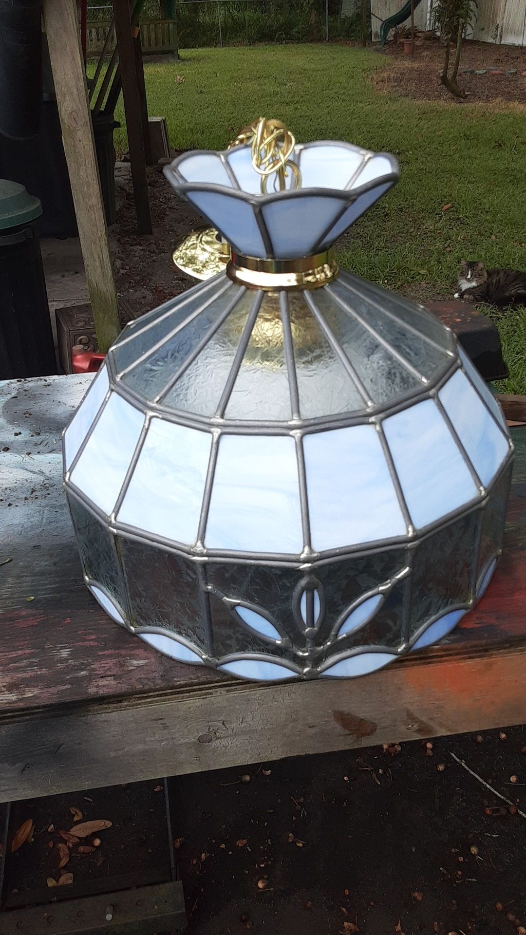 Lead glass lamp shade