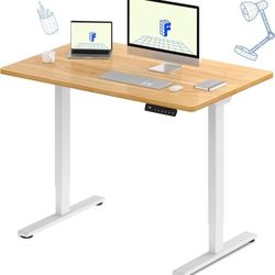 FLEXISPOT E1 Dual Motor Electric Standing Desk, 48 x 24 Sit Stand Desk Holds 220 lbs, Adjustable Height w/ Memory Presets, Seamless Maple Desktop & Wh