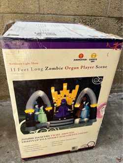 Halloween Gemmy Inflatable Zombie Organ Player