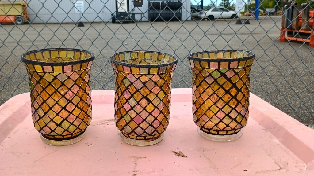 Stained Glass Candle Vase