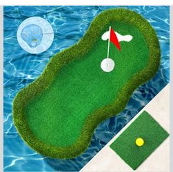 Floating Golf Green for Pool Large Size 47" x 24" Floating Putting Green for Pool, Lake with Ball Retriever & Anti-Drift Ropes for Golfers to Competit