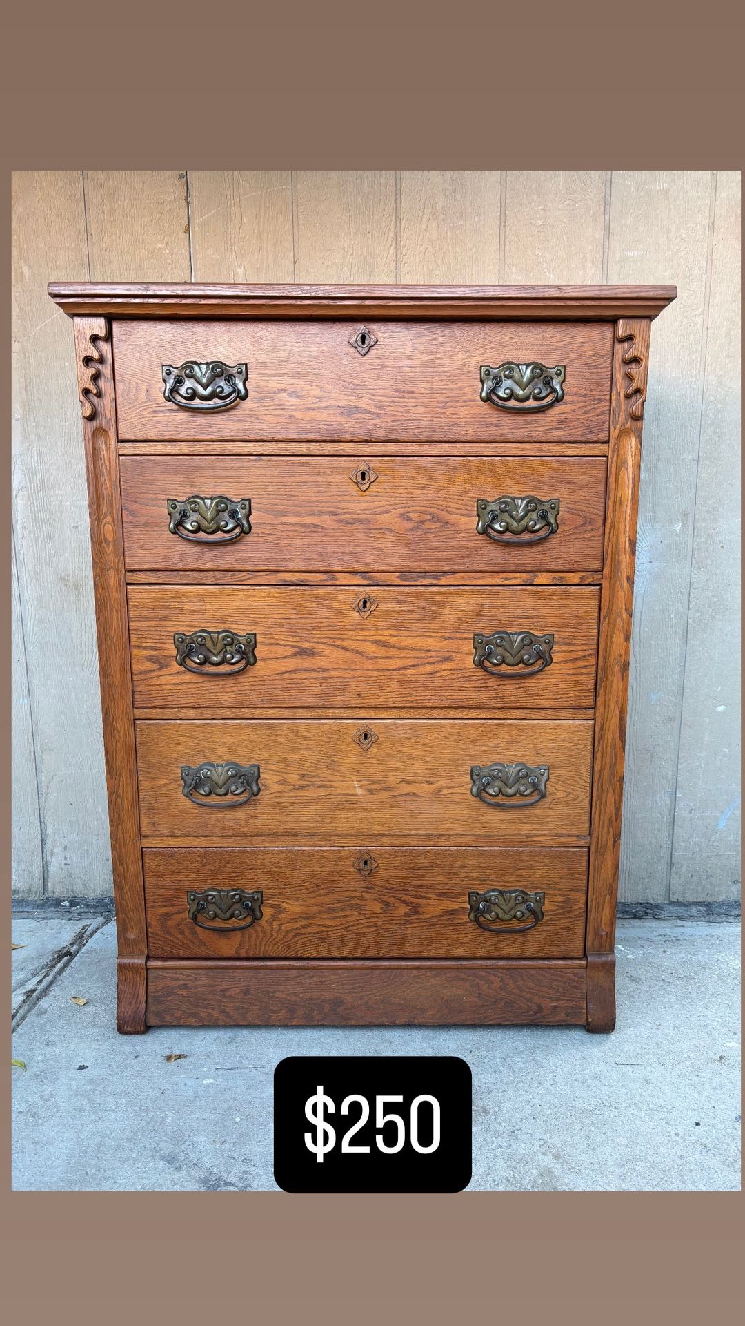 Beautiful vintage tallboy dresser 