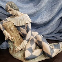Lladro Retired 15" "Harlequin With Rose" 5128