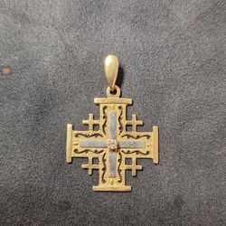 Colgante De Cruz En Oro De 18k Y Diamante 