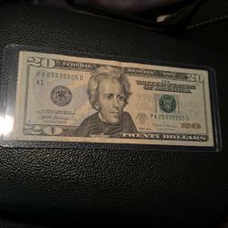 $20 Bill With 6 5s Serial Number 