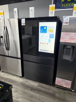 Samsung Matte Black AI Family Hub + Four Door French Door Refrigerator  😍