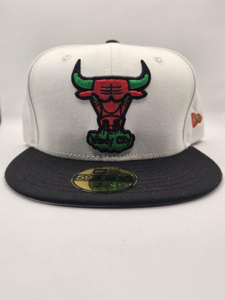 NewEra Chicago Bulls 59Fifty Fitted Cap White "Poison Green" Size 7 ⁵/⁸