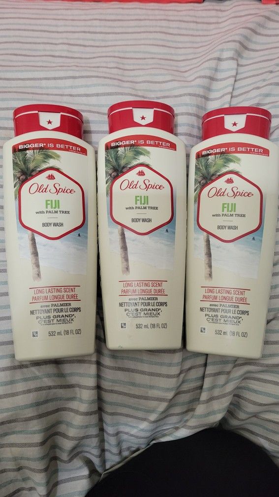 Bundle Of 3 OLD SPICE FIJI SCENT (18oz) BOTTLES FOR $15/$15 POR LOS 3