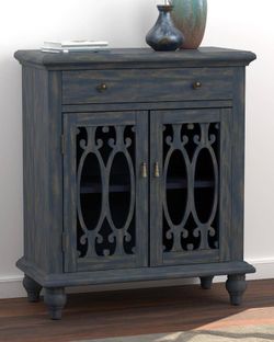 Distressed Blue Accent Cabinet- Brand New! Lowest Prices!