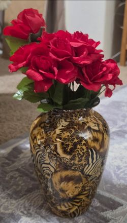 Animal Print Decorative Vase