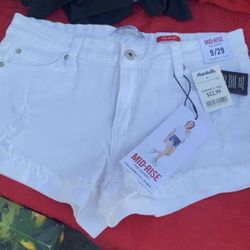 White Jean Shorts 