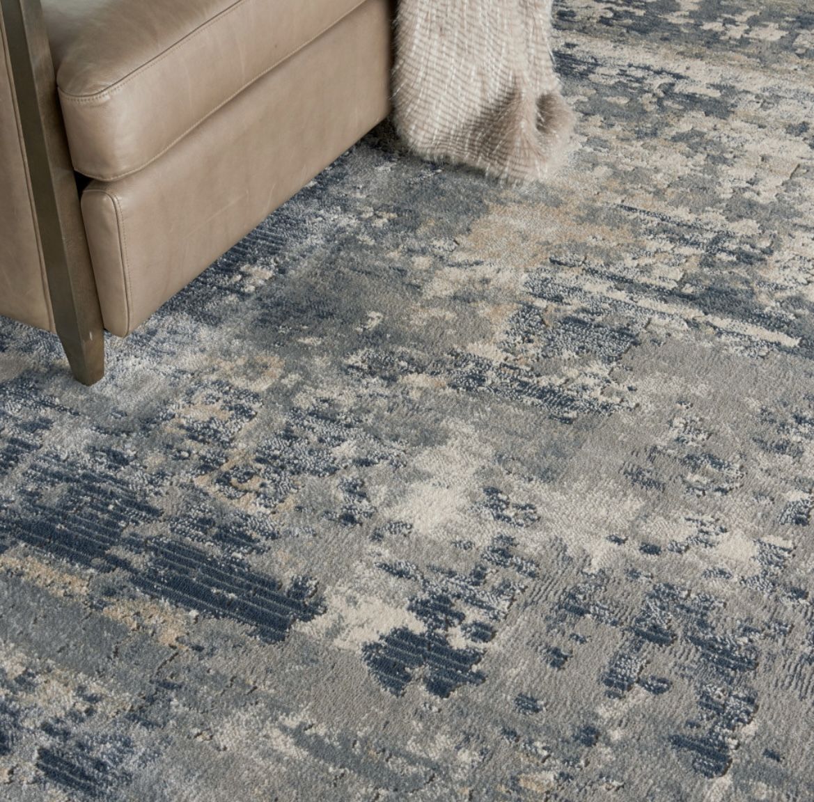 Brand New Nourison Quarry Area Rug, Grey/Beige, 7'10" x 9'10" for Sale