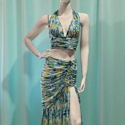 Two Piece Halter Top And Skirt 