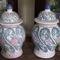 A Pair Of Oriental  Vases 