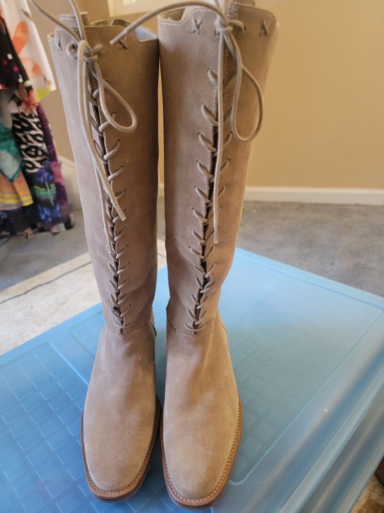 Cole Haan Suede Tan Tall Shaft Boots Sz. 8.5