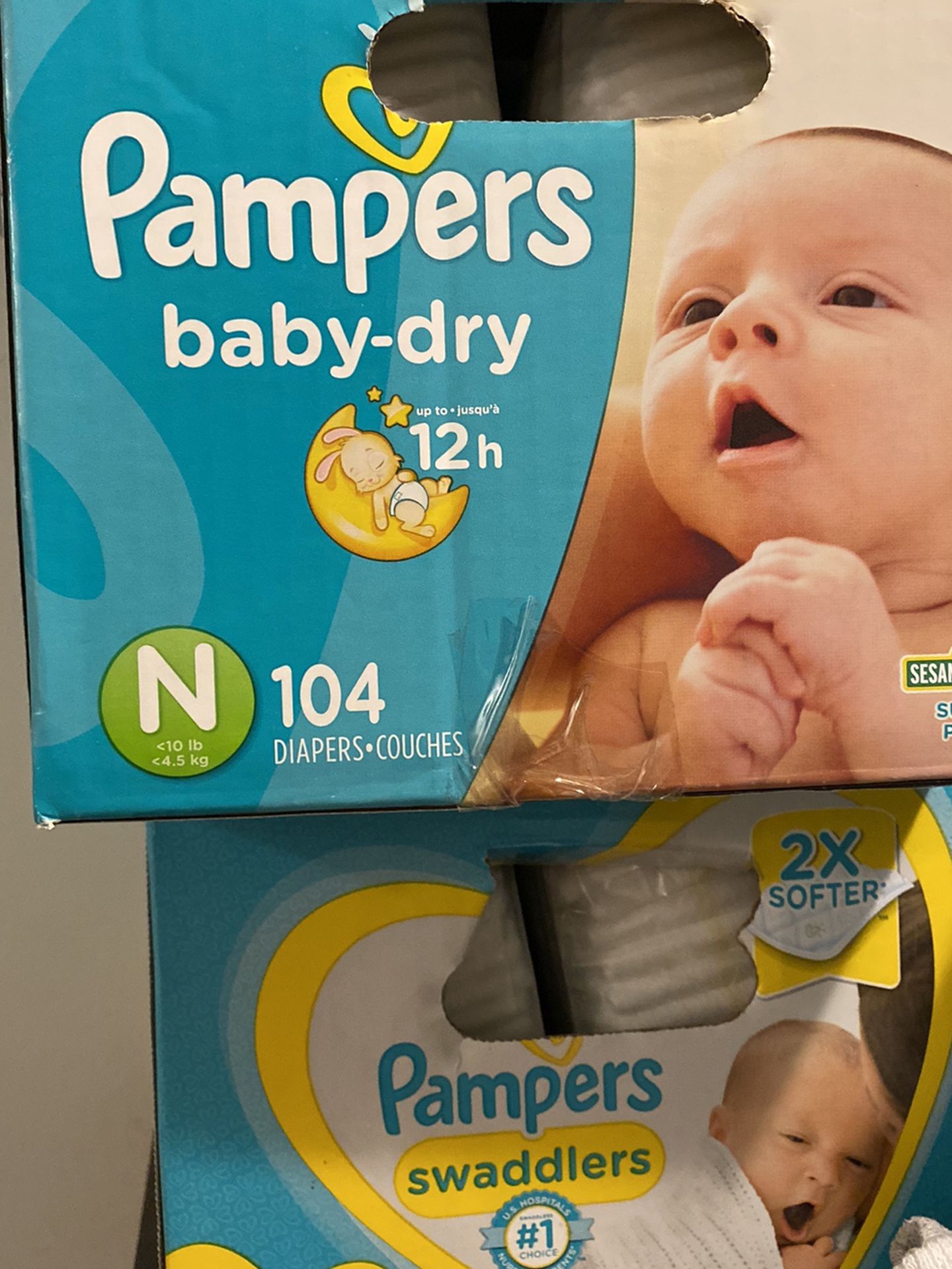 Pampers Baby Dry And Pampers Swaddler Newborn Diapers 104 And 84 Count
