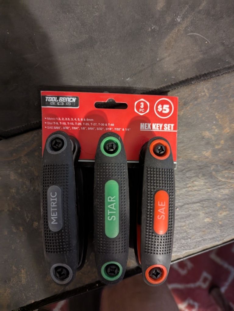 Tool Bench 3pc Hex Key Set