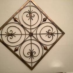 Set Of 2 Metal Wall Art Can Be Hung Several Ways  24” X 24”