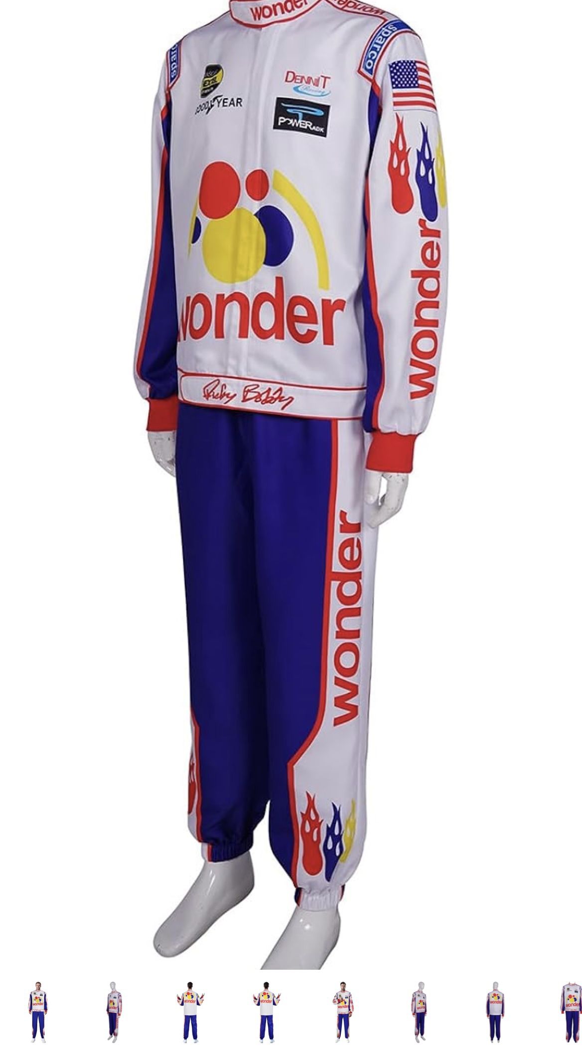 Talladega nights men costume with Lanyard +Hat